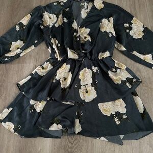 Zara green floral dress